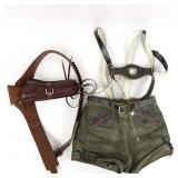 Vintage Lederhosen Pants & Gun Belt