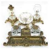 Double Inkwell, Cigarette Lighter & Ashtray