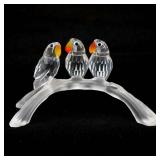 Swarovski Silver Crystal Puffins (4pc)