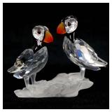 Swarovski Silver Crystal Puffins (2pc)