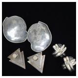 3 Pair Sterling Silver Earrings