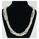Four Strand Freshwater Pearl Necklace & Earrings