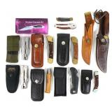 Assortment Of (12) Hunting & Pocket Knives