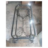 Beveled Edge Glass Top Metal Base Coffee Table