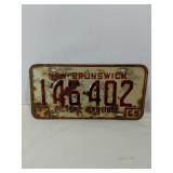 1969 New Brunswick License Plate