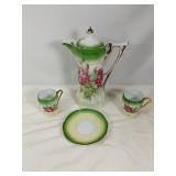 Antique Ceramic Porcelain Hand Decorated Roses