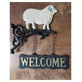 Charming Cast Iron Hanging Welcome Sign