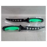 Two New Fillet Knives with Sheaths 6" Blade