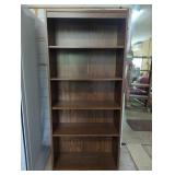 5-Shelf Wood Style Bookshelf Measures 66x12x29