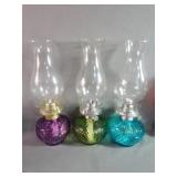 Vintage Style Oil Lamps Measure 13" Height