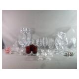 Large Glassware Lot Includes 3 Ruby Red & Clear