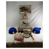 Miscellaneous Lot Includes An Easel , Pictures