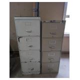 Two 4-Drawer Filing Cabinets 53x26x18in and