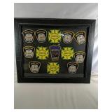 Framed Moncton Badges from Fire Department and