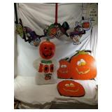 Halloween Lot Includes Wooden Handmade Pumpkins,