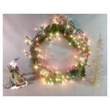 20" Light Up Wreath Powers On plus More