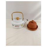 Pottery Garlic Keeper With Tea Pot