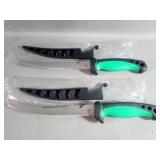Two New Fillet Knives with Sheaths 6" Blades