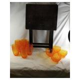 T.V Trays ( 2 ) Plus Retro Resin Tumblers And