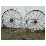 Pair Of Vintage Wagon Wheels Measures