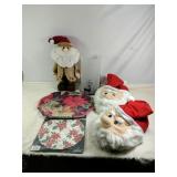 Christmas Lot Includes Santa Slippers, Candle