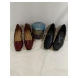 2 pairs of Shoes Red Size 6.5 and Black Size 7
