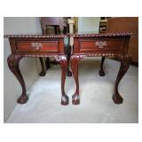 Quality Carved Mahogany Matching Side Tables