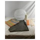 Round Pillow, Fabric And Candles