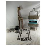 Miscellaneous Lot Includes Wooden Giraffe, Shower