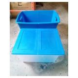Two Storage Totes, 1 is Lidded Measure From 19"-