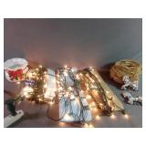 Three Sets of Clear Christmas Lights All Power On