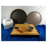 Kitchen Lot Includes Wooden Cutting Board