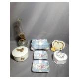 Hand Painted E.S.D. Trinket Box with 2 Small