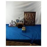 Man Cave Lot Includes Man Cave Sign Wooden Silver