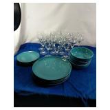 Twelve Wine Glasses With Set For Four MasterChef