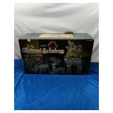 Set Of 3 Glittered Reindeer
