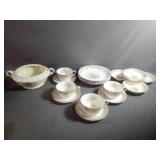 Set of 4 Vintage Dishes "Golden Fragrance" 22 KT.