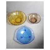 Cobalt Blue Glass Bowl Footed Hobnail