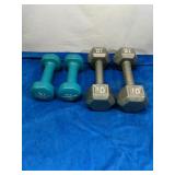 Two Sets Of Dumbbells 5 LBS And 10 LBS