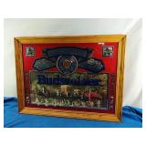 Vintage Budweiser Clydesdale Mirrored Beer Sign