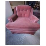 Pink Velvet Tufted Back Arm Chair with Pil32" x