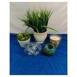 Home Decor Artificial Flowers Plus Candle Holders