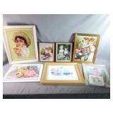 Large Assortment of Vintage Style Cross Stitch