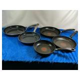 Frying Pan Lot Includes Three T- Fal, And Two