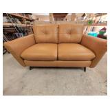 Carlino Honey Leather Loveseat, MINT Condition,