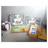 Set of 4 Sushi Style Sauce Dishes with Wooden