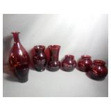 Anchor Hocking Vintage Ruby Red Set of 3 plus