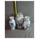 Vintage Chinese Vase & 10" Ginger Jarï¿½Pink,