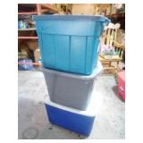 Three Lidded Storage Totes