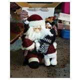 Santa With His Friends On Green Rocker